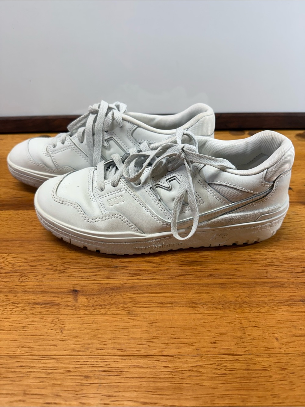New Balance 550 White Lace-Up Sneakers